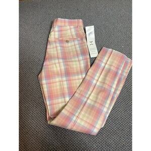 Kent & Park plaid ankle pink pants women's Large